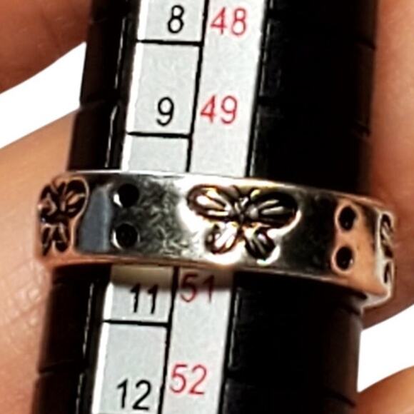 925 Silver Butterfly Design Ring Sz 5.5 Unsigned Minimalist - Picture 4 of 5